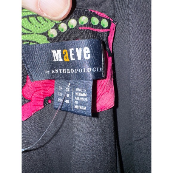 Maeve by Anthropologie Pink Floral V Neck Sleeveless Midi Dress Women's US 8 - Picture 3 of 8